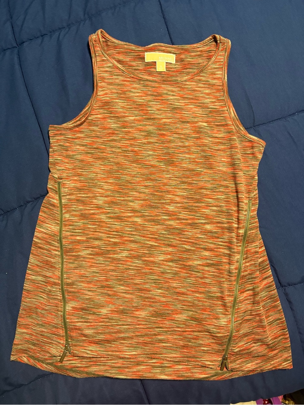 Michael Kors Multi-Color Space-Dye Tank Top with Side Zips